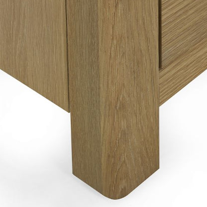 Memphis Wooden Bedside Cabinet With 3 Drawers In Limed Oak