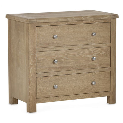 Memphis Wooden Chest Of 3 Drawers In Limed Oak