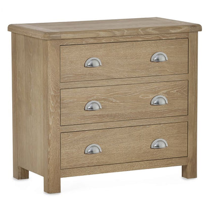 Memphis Wooden Chest Of 3 Drawers In Limed Oak