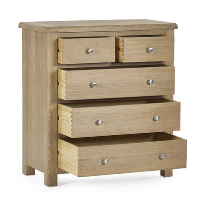 Memphis Wooden Chest Of 3 Drawers In Limed Oak