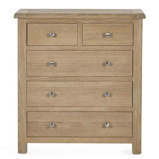 Memphis Wooden Chest Of 5 Drawers In Limed Oak