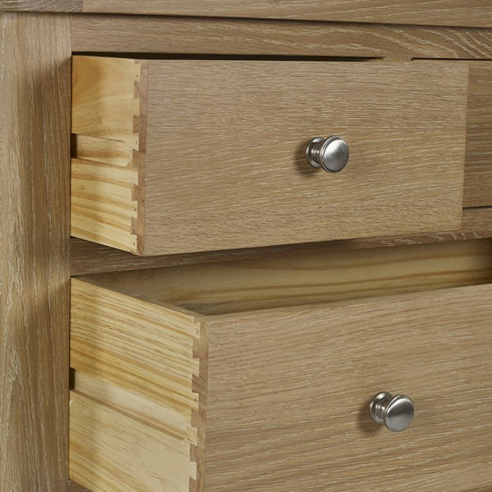 Memphis Wooden Chest Of 5 Drawers In Limed Oak