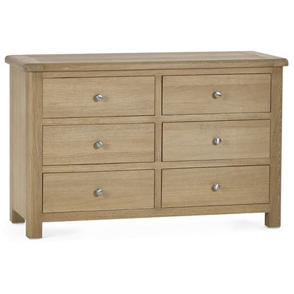 Memphis Wooden Chest Of 6 Drawers Wide In Limed Oak