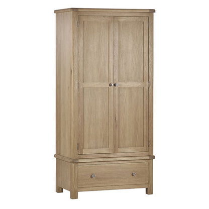 Memphis Wooden Wardrobe With 2 Doors 1 Drawer In Limed Oak