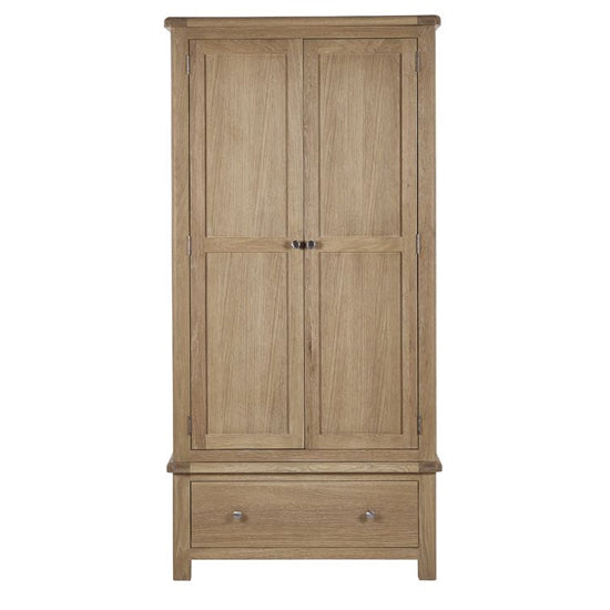 Memphis Wooden Wardrobe With 2 Doors 1 Drawer In Limed Oak