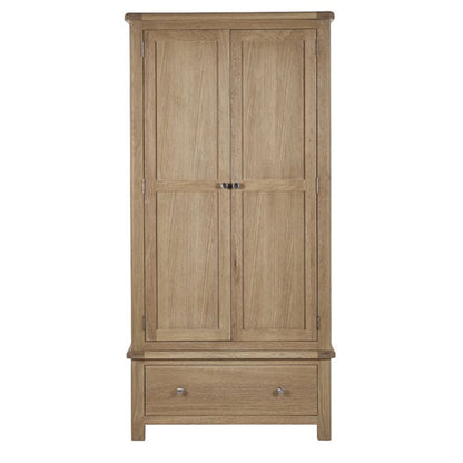 Memphis Wooden Wardrobe With 2 Doors 1 Drawer In Limed Oak