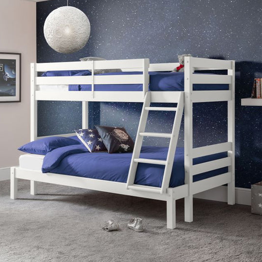 Merlin Wooden Triple Sleeper Bunk Bed In Surf White