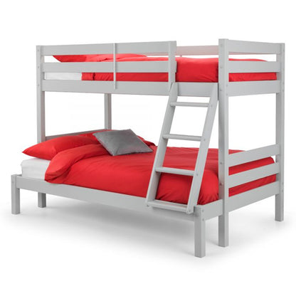 Merlin Wooden Triple Sleeper Bunk Bed In Dove Grey