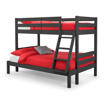 Merlin Wooden Triple Sleeper Bunk Bed In Anthracite