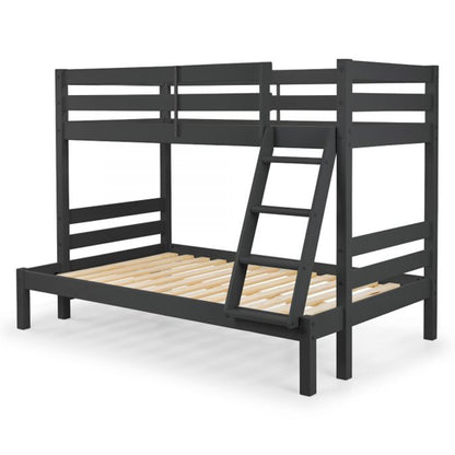 Merlin Wooden Triple Sleeper Bunk Bed In Anthracite