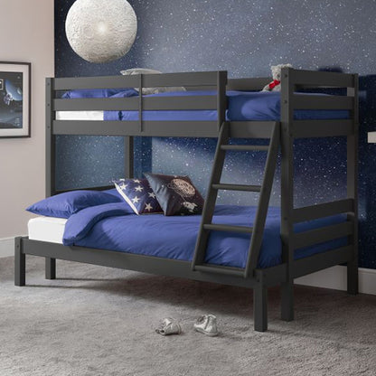 Merlin Wooden Triple Sleeper Bunk Bed In Anthracite
