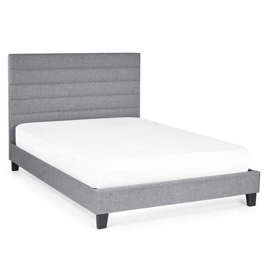 Merida Linen Fabric Single Bed In Grey