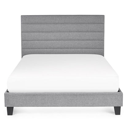 Merida Linen Fabric Single Bed In Grey
