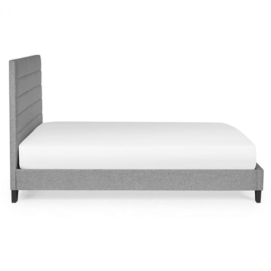 Merida Linen Fabric Single Bed In Grey