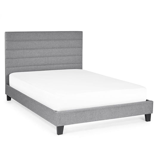 Merida Linen Fabric King Size Bed In Grey
