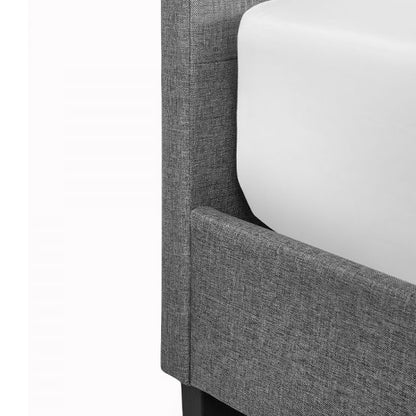 Merida Linen Fabric King Size Bed In Grey