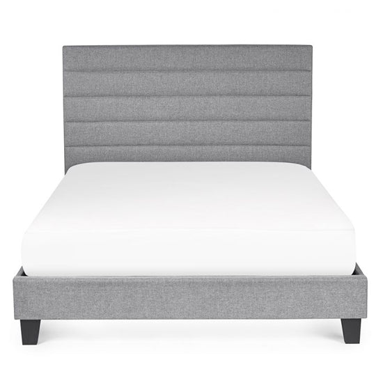 Merida Linen Fabric King Size Bed In Grey