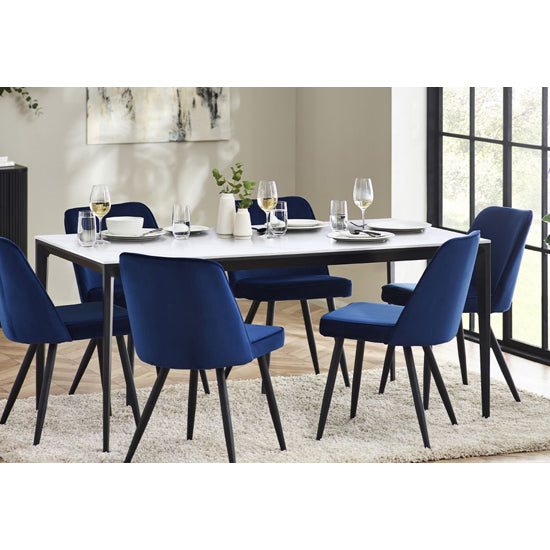 Miami Rectangular Sintered Stone Dining Table In White