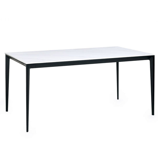 Miami Rectangular Sintered Stone Dining Table In White