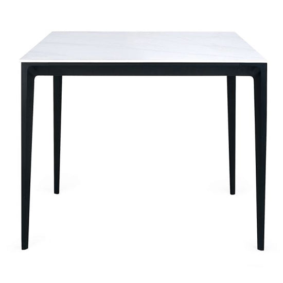 Miami Square Sintered Stone Dining Table In White