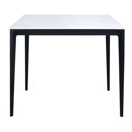 Miami Square Sintered Stone Dining Table In White