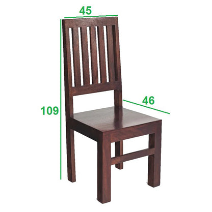 Toko Dark Mahogany Solid Mango Wood Slat Back Dining Chairs In Pair