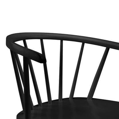 Modena Curved Back Black Wooden Dining Chairs In Pair