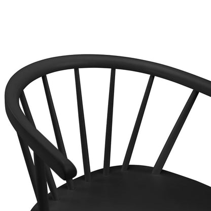 Modena Curved Back Black Wooden Dining Chairs In Pair