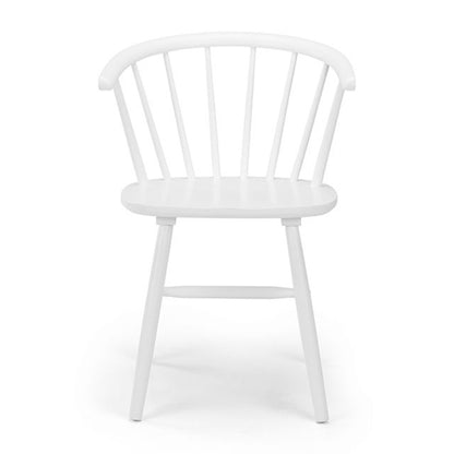 Modena Curved Back Wooden Dining Chair In White