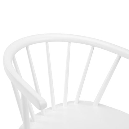 Modena Curved Back Wooden Dining Chair In White