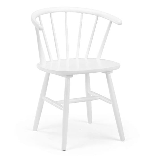 Modena Curved Back Wooden Dining Chair In White