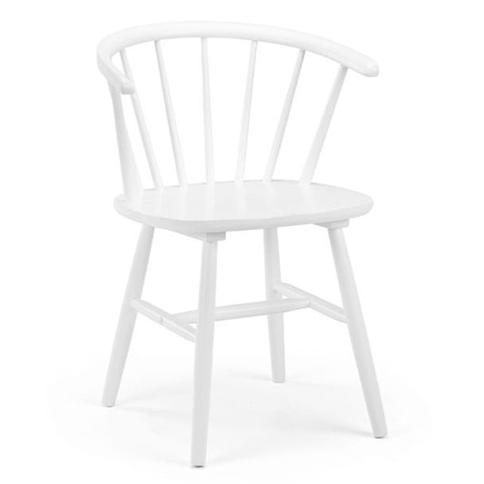 Modena Curved Back White Wooden Dining Chairs In Pair