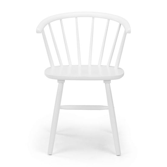 Modena Curved Back White Wooden Dining Chairs In Pair