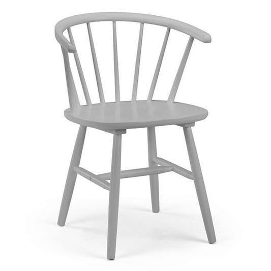 Modena Curved Back Grey Wooden Dining Chairs In Pair