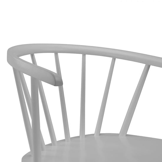 Modena Curved Back Grey Wooden Dining Chairs In Pair