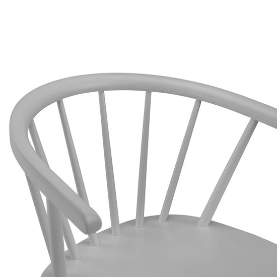 Modena Curved Back Grey Wooden Dining Chairs In Pair