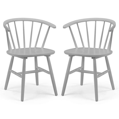 Modena Curved Back Grey Wooden Dining Chairs In Pair