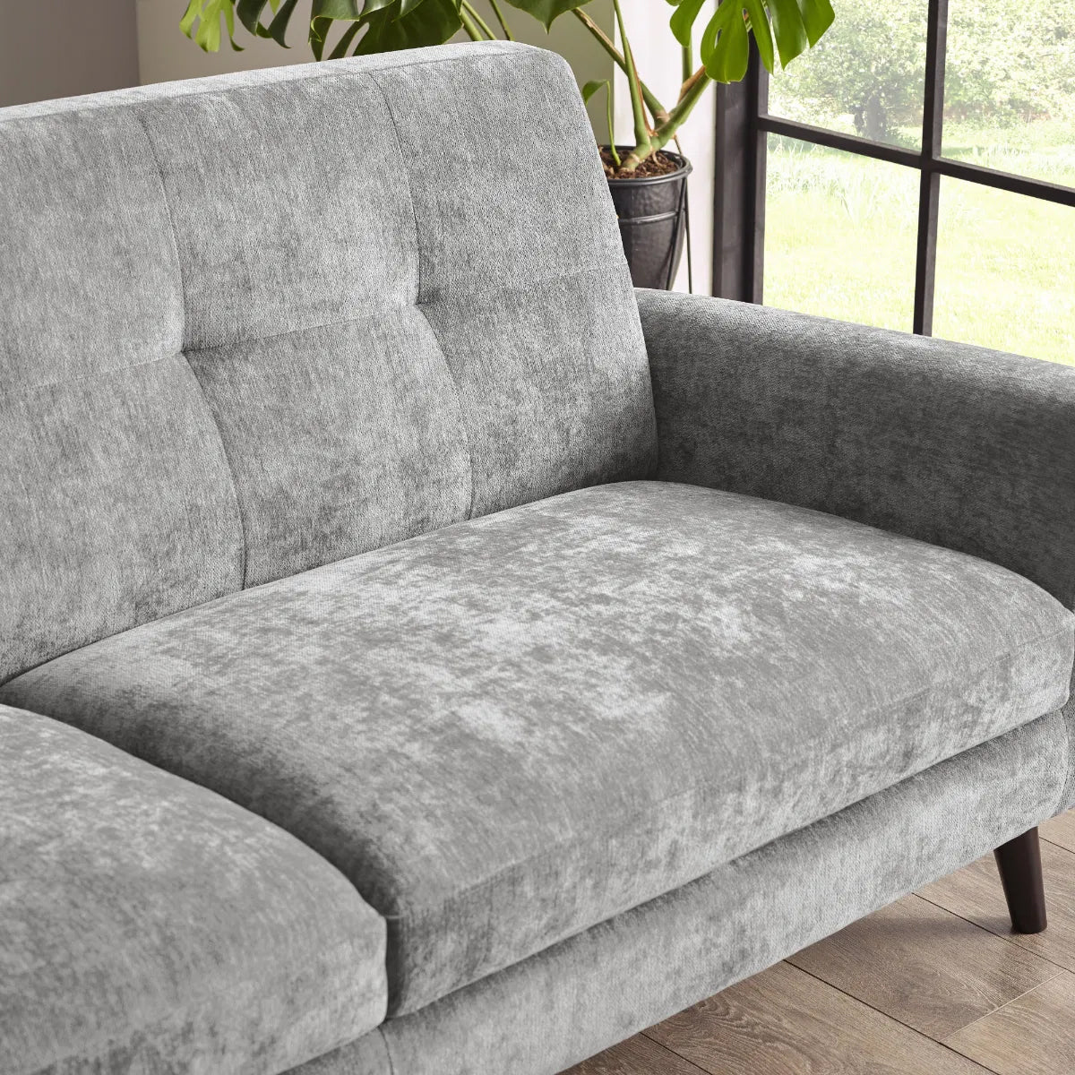 Monza Contract Standard Fabric 3 Seater Sofa In Dove Grey