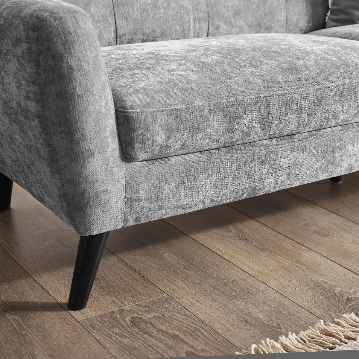 Monza Contract Standard Fabric 3 Seater Sofa In Dove Grey