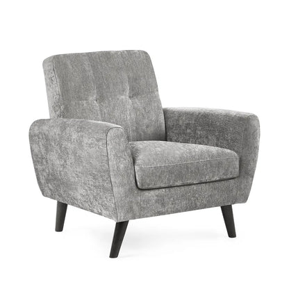 Monza Contract Standard Fabric 1 Seater Sofa In Dove Grey