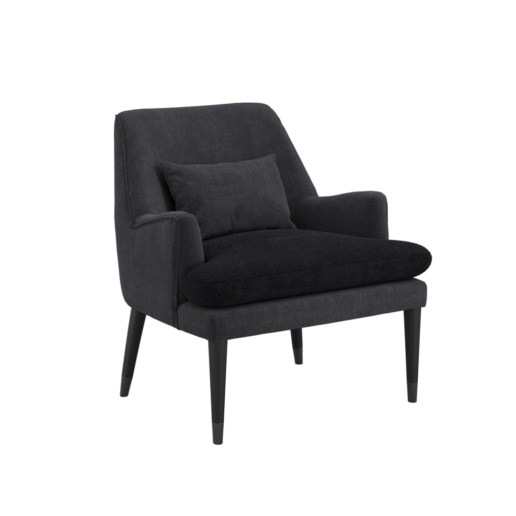 Montana Linen Blend Fabric Armchair In Anthracite
