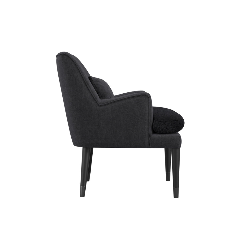 Montana Linen Blend Fabric Armchair In Anthracite