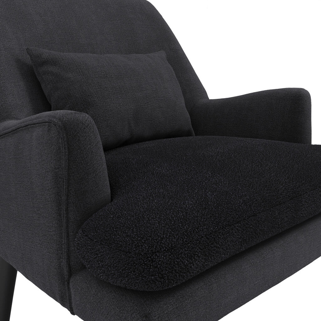 Montana Linen Blend Fabric Armchair In Anthracite