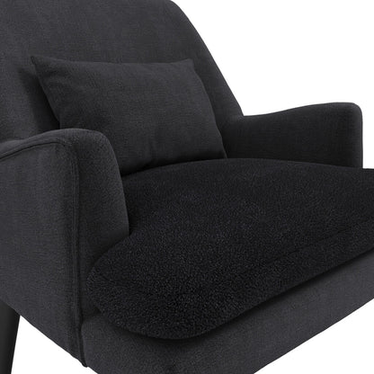 Montana Linen Blend Fabric Armchair In Anthracite