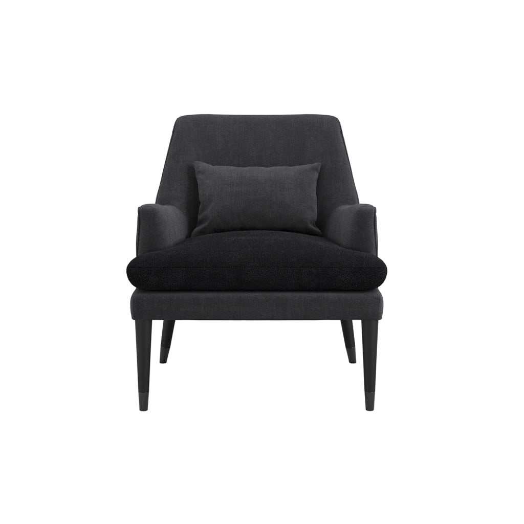 Montana Linen Blend Fabric Armchair In Anthracite