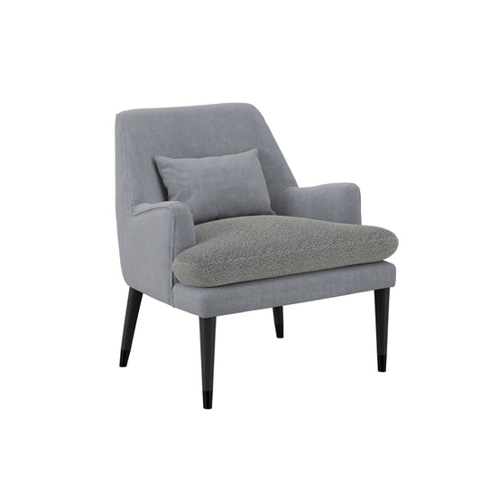 Montana Linen Blend Fabric Armchair In Soft Grey