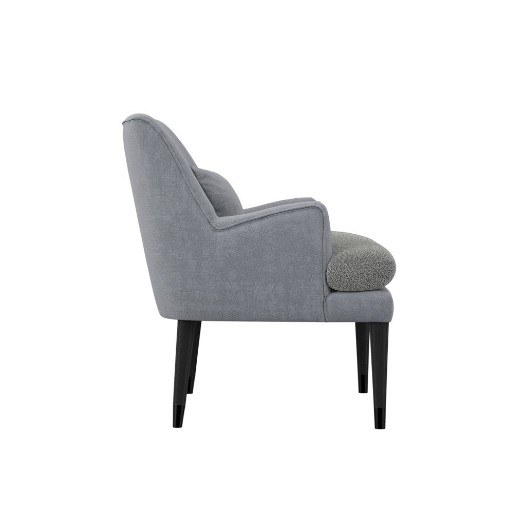 Montana Linen Blend Fabric Armchair In Soft Grey
