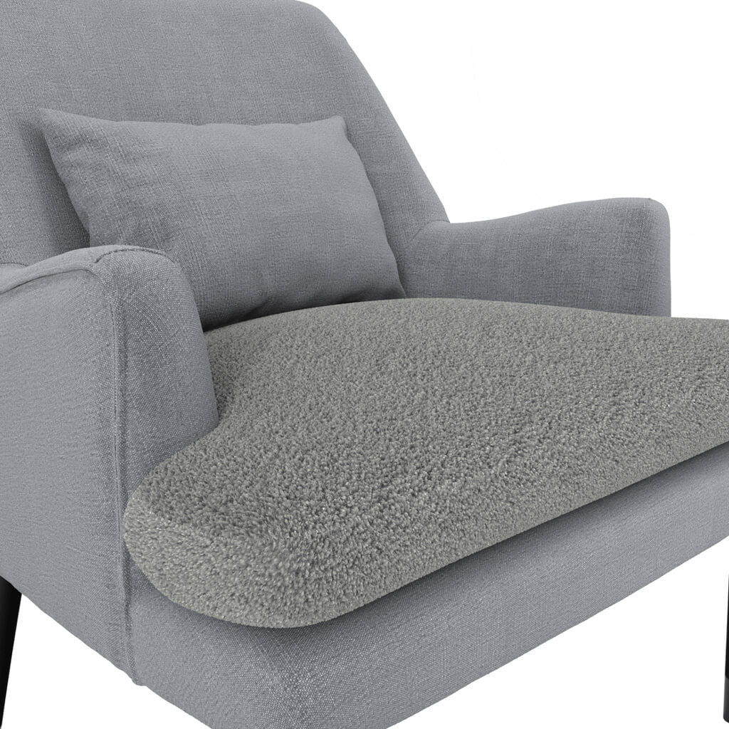 Montana Linen Blend Fabric Armchair In Soft Grey