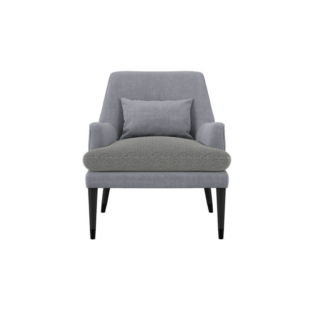 Montana Linen Blend Fabric Armchair In Soft Grey