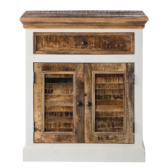Alfie Solid Mango Wood Sideboard With 2 Doors 1 Drawer In Oak